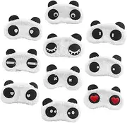 GARVALON 10Pcs Cute Panda Sleep Masks Plush Eye Cover for Comfortable Soft Design for Boys for and Airplane Use