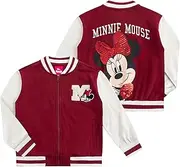 [Disney] Minnie Mouse Girls Letterman Varsity Bomber Jacket for Big Kids