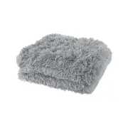 Lucia Nutural Collection Shaggy Throw Rug 127 x 152cm Grey
