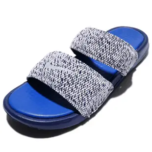 Nike 拖鞋 Benassi Duo Ultra 男鞋 NIKELAB 麻布 限量 輕便拖 球鞋 藍 灰 902783400