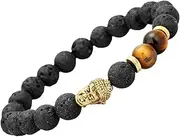 [Nupuyai] 8mm Beads Bracelets Women Men, 7 Chakra Stone Bracelet Yoga Bangle Unisex Elastic