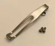 Satin Titanium Deep Pocket Clip For Spyderco Native 5 G10 Manix 2 G10 PM2 Knife