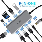 9 in 1, USB-C Adapter Station ,Triple Display, Dual HDMI,All the Ports you Need