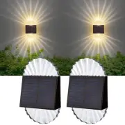 Solar Deck Lights, Outdoor Waterproof LED Step Lights, Warm White Fence & Wal...