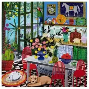 Green Kitchen 1000 Piece Jigsaw Puzzle by eeboo Artist Anisa Makhoul