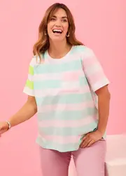 [Virtuelle] Taking Shape Cotton Sorbet Stripe Top Size 16 in Sorbet Stripe - Plus Size Women's Clothing Sorbet Stripe