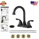 Modern Two-Handle Bathroom Faucet with Metal Drain Assembly & 1.2 GPM Efficiency