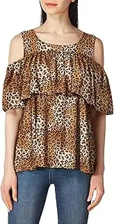 [Star Vixen] Women's Petite Off/Cold Shoulder Dramatic Ruffle Peasant Top