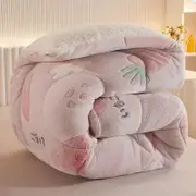 Snowflake Sherpa Fleece Extra Warm Winter Quilt Blanket 150x200cm Strawberry