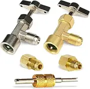 R134A Self-Sealing, Single Puncture Can Taps, with Valve Core Removal Tool, and Brass Fittings.