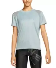Nike Women's Teal Miler Dri-fit Metallic-Logo T-Shirt $40 TINI {&}