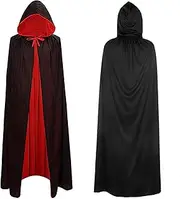 Halloween Vampire Cloak Capes Robes,Unisex Adult or Kids Reversible Hooded Witch Cloak for Party Cosplay Costumes