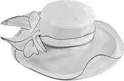 [MUCKLILY] Adjustable Organza Wide Brim Hat for Women Fashionable UV Protection Sunshade Cap for Beach Travel and Hiking Chic Outdoor Essential for Vacations White