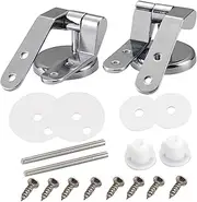 Toilet Seat Hinges Replacement, 1Set Soft Close Toilet Seat Hinges with Screw, Shockproof Zinc Alloy Toilet Seat Fittings, Toilet Hinges Replacement for Most Toilets
