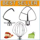 Complete Kitchen Stand Mixer Accessory Kit: Dough Hook, Beater & Wire Whip
