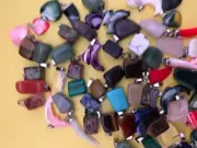 BULK LOT x 10pcs Gemstone Healing Quartz Charm Necklace Pendant Pendulum