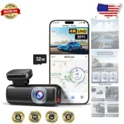 4K Dash Cam with ADAS & Built-in GPS - Compact Camera with 32GB Card