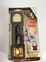 Vintage 1970's Grandfather Clock 3 Minute Egg Sand Hourglass Timer 6” New In Box
