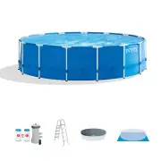 Intex Metal Frame Above Ground Pool Set with Pump & Cover