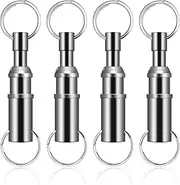 [HAIKING] Detachable Key Chain, 4 Pcs Quick Release Keychains for Woman and Man (Silver）