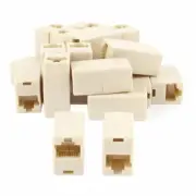 Cat5 RJ45 Ethernet LAN Network Cable Extender Joiner Adapter Coupler Beige 20pcs