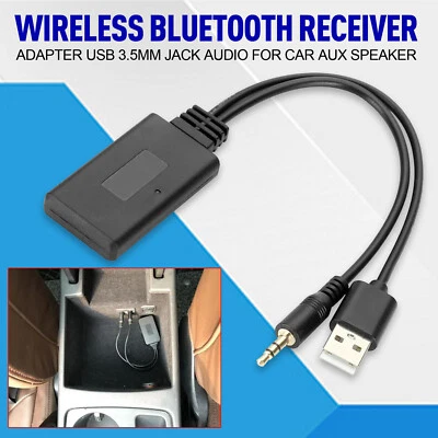 Wireless Bluetooth Receiver Adapter USB 3.5mm Jack Audio For Car AUX Speaker (for: Fiat)