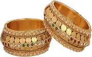 [Efulgenz] Fashion Jewelry Indian Bollywood Faux Pearl Bracelets Bangle Set for Women