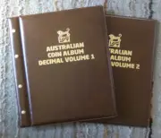 VST AUSTRALIAN 2 Volumes DECIMAL COIN ALBUMS BROWN Colour 1966 to 2023 MINTAGES