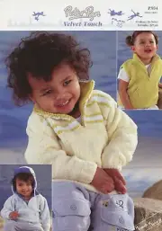 Peter Pan Knitting Pattern P934 Baby Child Zip Neck Top & Hat 0-7yrs 16-26"