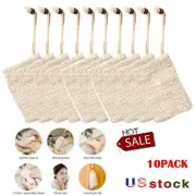 10 Pack Natural Sisal Soap Bag Soap Saver Net Mesh Exfoliator Foaming Pouch Soft