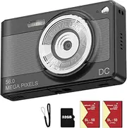 Digital Camera, FHD 1080P for Kids with 32GB SD Card, Point and Shoot with 8X Zoom Anti Shake, Compact Small Camera for Boys and Girls
