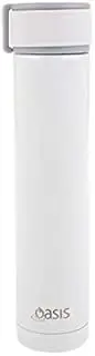 Oasis Skinny Mini Stainless Steel Double Wall Insulated Drink Bottle 250ml White