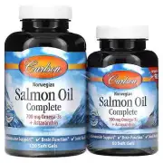 2 X Carlson Labs, Norwegian, Salmon Oil Complete, 120 + 60 Free Soft Gels