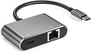 Peakloong 1000Mbps USB C toEthernet Adapter PD3.0 Type-C Charging Port Network Adapter Type C toRJ45 Network LAN Adapter forPC