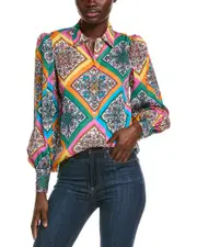Elie Tahari The Molly Silk-Blend Blouse