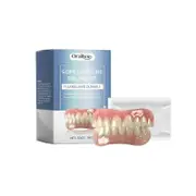 Soft Denture Reline Kit, Denture Repair Kit, False Teeth Set, Snap on Dentures Teeth Silicone Denture Top and Bottom Denture 1 Set