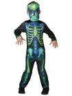 Rubies Neon Skeleton Glow In The Dark Boys/Kids Dress Up Party Costume Size M