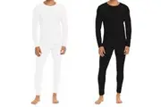 2 Set Black White Holeproof Aircel Thermal Men Long Sleeve Top & Long Johns Pants Base Layer