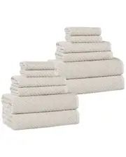 Superior Amelia Medium Weight Diagonal Stripes 12pc Towel Set