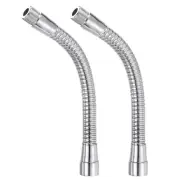 8" Microphone Gooseneck 2Pcs 5/8-27 Thread Thread Flexible Tube Extension Silver