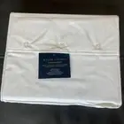 Ralph Lauren Home Lovan Jacquard Organic Cotton QUEEN Flat Sheet PARCHMENT White