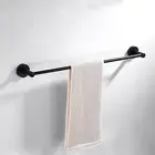 ACA Black 80CM Single Towel Rail Rack Ring Holder Round Cuttable Stainless Steel