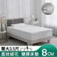 【House Door 好適家居】冬夏兩用直紋緹花複合式雙膠記憶床墊8cm厚-單大3.5尺 贈標準工學枕