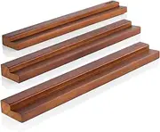 MÖNKE Vinyl Record Shelf - 3 Display Shelves Made of Solid Wood -A Wall Mount Display for Your Favorite or Now-Playing Records -This Vinyl Record Holder Fits All Records (Brown)