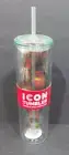 NOS Icon Tumbler Double Wall Insulated 14 oz Upside Coca Cola Inside W/Straw