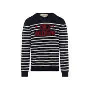 [Valentino] Valentino-Ultramarine Dark Blue Virgin Wool Sweater-Uomo XL STAND