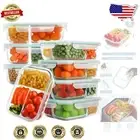 8 Pack BPA-Free Glass Meal Prep Containers with Snap Lock Lids, 2.1 lbs