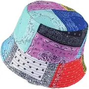 [Generic] Reversible Printed Bucket Sun Hat, Packable Double-Side-Wear Fisherman Outdoor Cap Summer Beach Hats Many Patterns