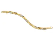 9kt Yellow Gold Silver Infused Crystal Necklace 55cm