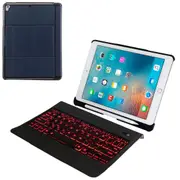 Bluetooth Keyboard & Leather Tablet Case For Ipad Air / Pro 9.7 Detachable Ultra Thin Multi Angle Backlit Blue Keyboards